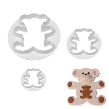 Teddy Bear Fondant Cutter 3pc