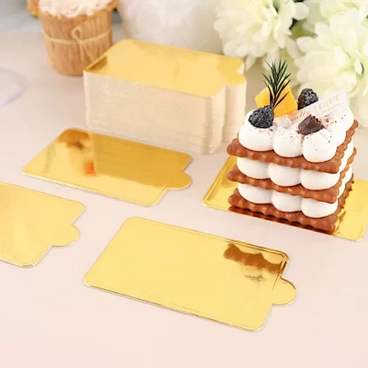 Rectangle Gold Dessert Board (25pc) 10x6cm