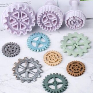 Gear Wheel Fondant/Cookie Plunger Cutter (3pc)