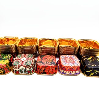 Square Foil Printed Cups (12pc) 8x8x3cm