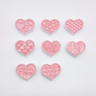 Heart Shape Impression Biscuit Cutter/Stamp Set (8pc)