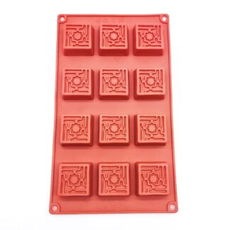 Square Filigree Silicone Mould (12 cavity)