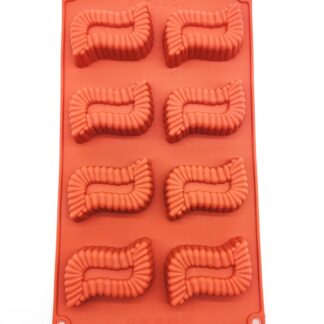 Wavey Rectangle Shape Silicone Mould (8 cavity)