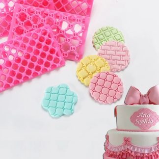 Pink Plastic Fondant Embosser (Assorted Patterns) 12.5x7.5cm